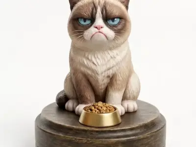 Grumpy Cat Herb Grinder-2-Part Magnetic - MellowVerse 3D print model