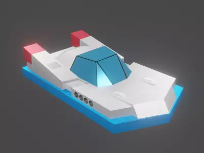 Spaceship 03F Low-poly 3D model