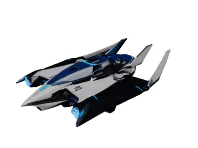 Futuristic SciFi Combat Spaceship 3D model