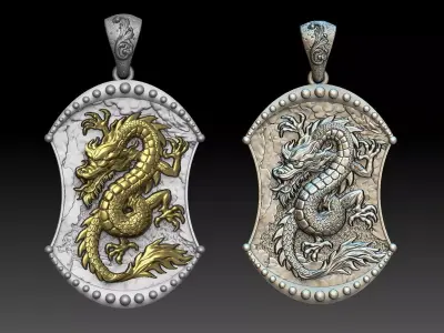 Chinese Dragon Pendant jewelry 3D print model