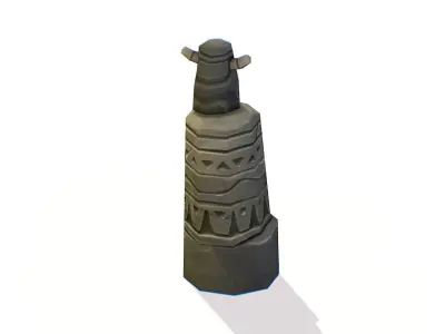 Handpaint Cartoon Stone Memorial Totem Symbol Low-poly 3D model shop