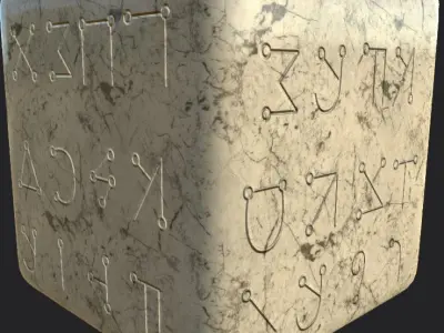 Ancient Magical Scripts set Height map Alpha Brushes decals Texture