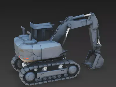 Night-Stalker Tactical Stealth Excavator 3D Model Low-poly 3D model
