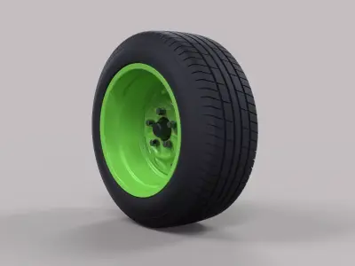 Wide car wheel 3D model
