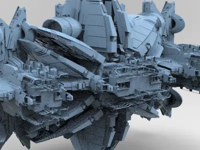 Star Ship pulse generator space walkways 3  3D model