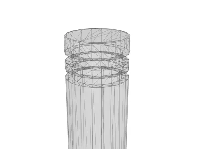 Black Stainless Steel Bollard with Double Collar 3D model