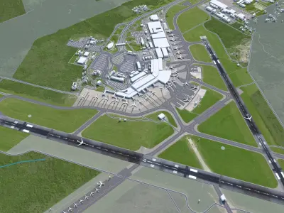 Buenos Aires Ezeiza Airport 10km Low-poly 3D model