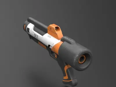 Sci-fi flame gun 3D model