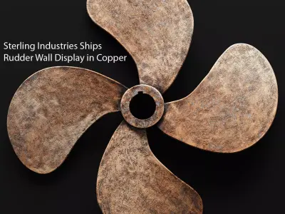 Sterling Industries Ships Rudder Wall Display in Copper 3D model