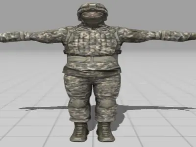 tactikalsoldier soldier in camouflage Low-poly 3D model