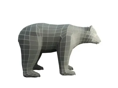 Base Mesh Bear - Low Poly  Low-poly 3D model