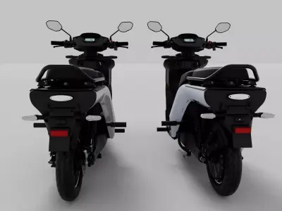 Scooter Bike Low-poly Hi-Poly 3D model