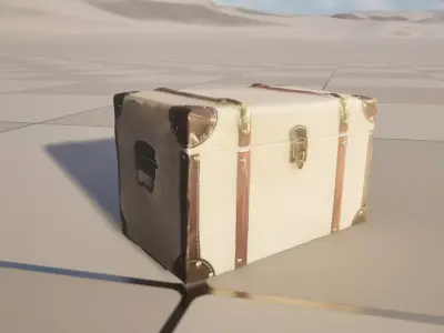 Vintage Travel Trunk Storage Chest Low-poly 3D model