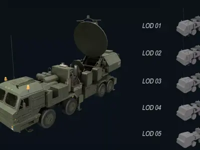 Asset - Army - Krasukha 2 EW System 3D Model Realistic Low-poly 3D model