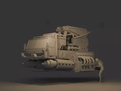 Galaxy truck spaceship Low-poly 3D model