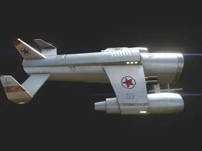Aircraft Spaceship 04 - Classic Style Spacecraft Low-poly 3D model