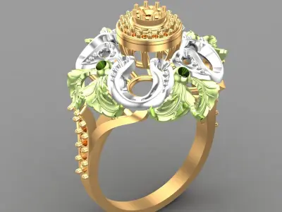 Cocktail Diamonds Ring 3D print model
