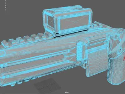 Gameready Sci fi pistol Low-poly 3D model