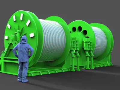 Large winch for vessel  Typ A 3D print model