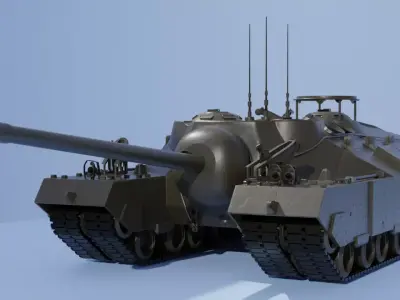 army tank 3D model High Poly Low-poly 3D model