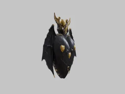 Demon Heart Wings 3D Model Low-poly 3D model