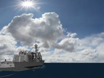 Akizuki Class Destroyer 3D model