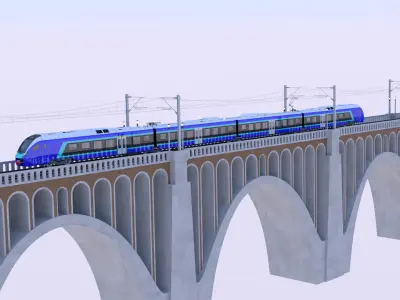 Viaduct with Stadler Flirt 3D model