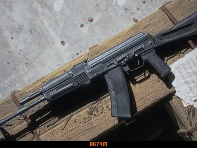 AK74 Modular system Low-poly 3D model