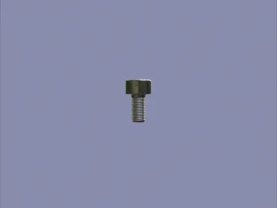 Steel Stained M3 Bolt Allen Cap with PBR 4K Textures 3D model