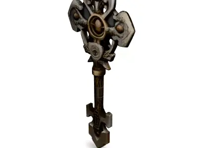 Ornate Fantasy Key 3D Model Low-poly 3D model