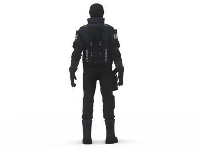  SWAT Soldier 3D Model Tactical Urban Assault Unit Low-poly 3D model