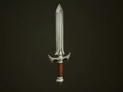 Silver Sword - Game Ready Weapon Low-poly 3D model