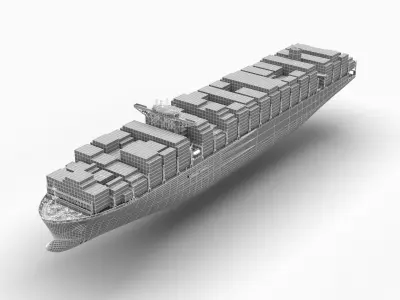 2 types Container ships  3D Model Pack