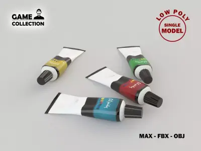 Oil paintings Lowpoly Low-poly 3D model