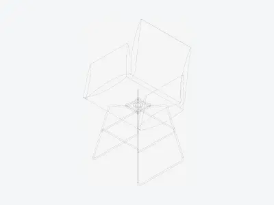 Chair - Contemporary - Armrests - Wire - Legs - Type 1 Low-poly 3D model