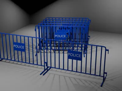 Police barricade 3D model