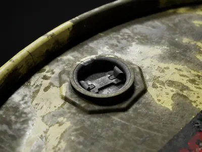 Metal Barrel Low-poly 3D model get