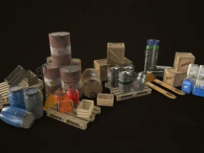 Industrial Warehouse Pack Vol 1 Low-poly 3D model