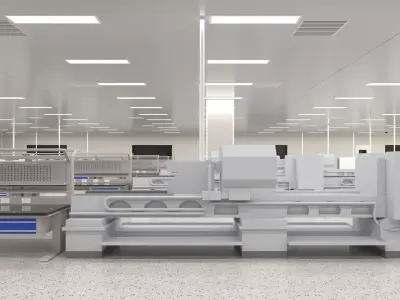 Factory production line 3D model order