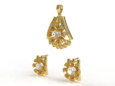 Diamond Pendant Set 15 3D print model