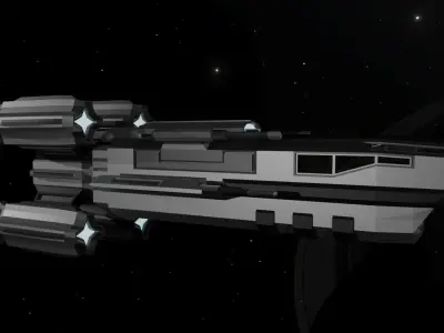 Starship spaceship Low-poly 3D model purchase