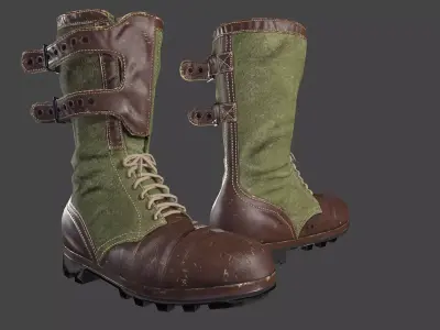 Military Jungle Boots Low-poly 3D model