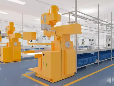 Modern factory assembly and manufacturing workshop 3D model purchase