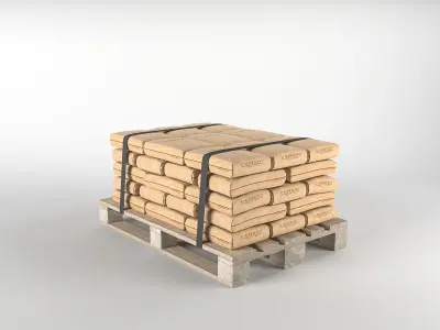 Cement on Pallet 3D model