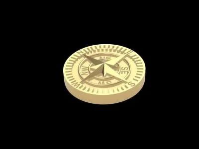 3D compass Medallion 3D model