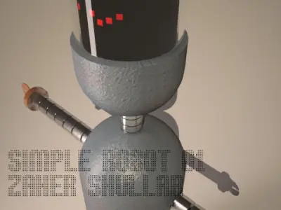 Simple Robot 01 Low-poly 3D model