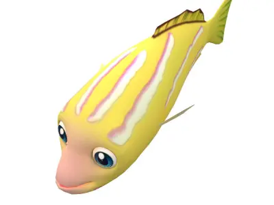 Bluestripe Snapper Animated Fish  Low-poly 3D model