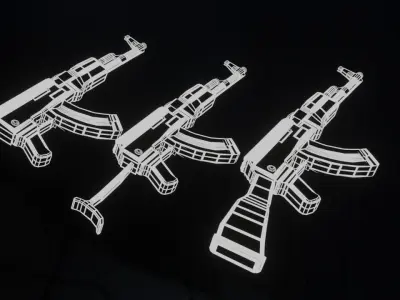 Rigged Weapons 3D model