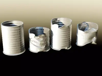 Tin cans Low-poly 3D model