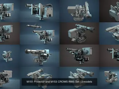 M151 Protector and M153 CROWS RWS Set 3D Model Pack